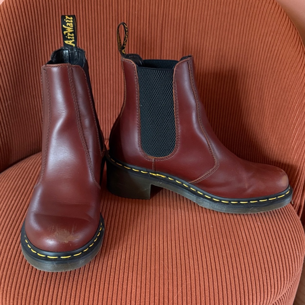 Dr. Martens Burgundy Leather Chelsea Boots